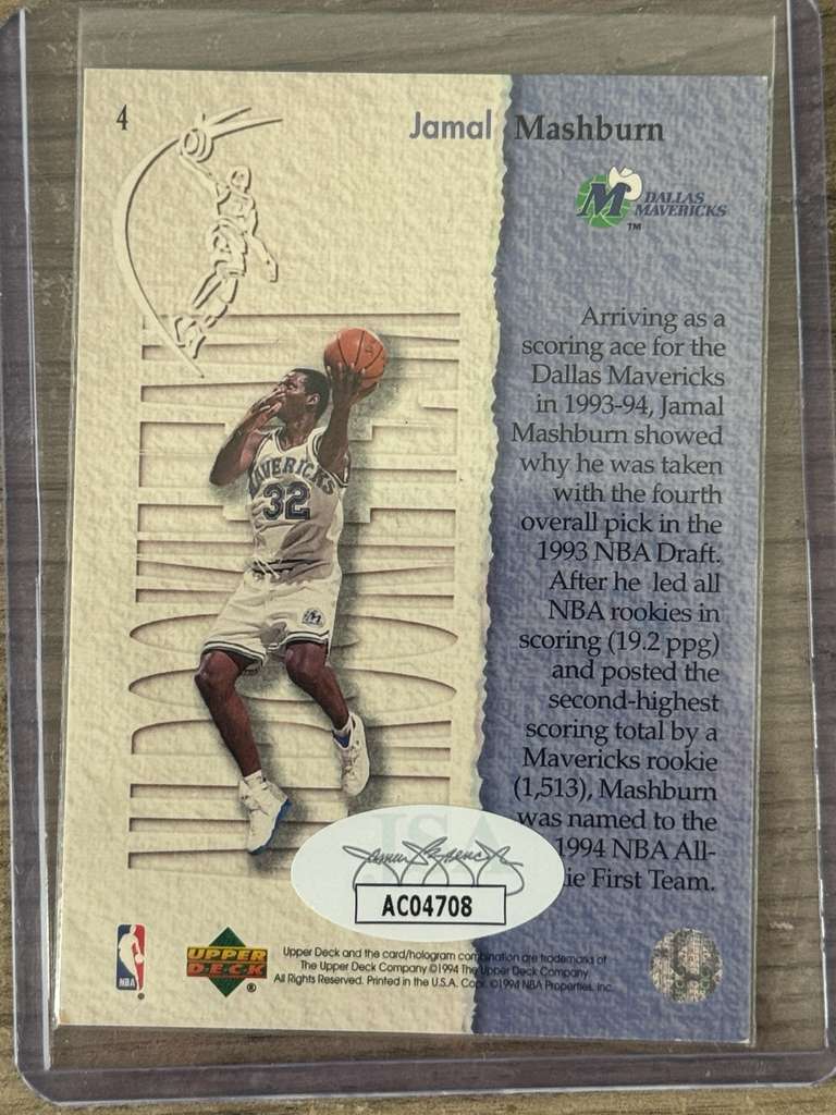 Maverics Card Autograph Signed By Mashburn, Jamal JSA Graded